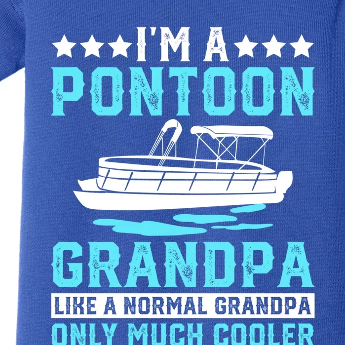 Pontoon Grandpa Captain Funny Boating Fathers Day Gift Cool Gift Baby Bodysuit