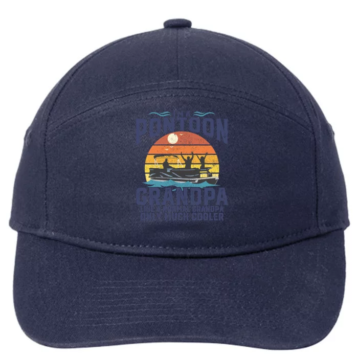 Pontoon Grandpa Captain Retro Funny Boating Fathers Day Gift 7-Panel Snapback Hat