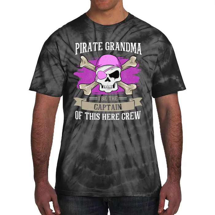 Pirate Grandma Caribbean Captain Grandmother Pirate Tie-Dye T-Shirt