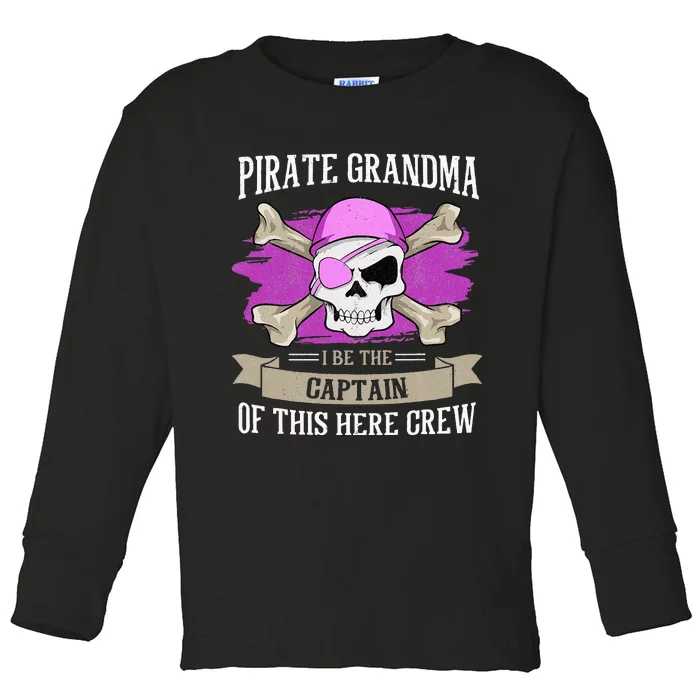 Pirate Grandma Caribbean Captain Grandmother Pirate Toddler Long Sleeve Shirt