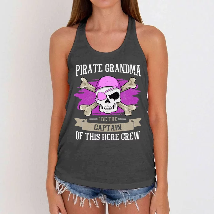 Pirate Grandma Caribbean Captain Grandmother Pirate Women's Knotted Racerback Tank