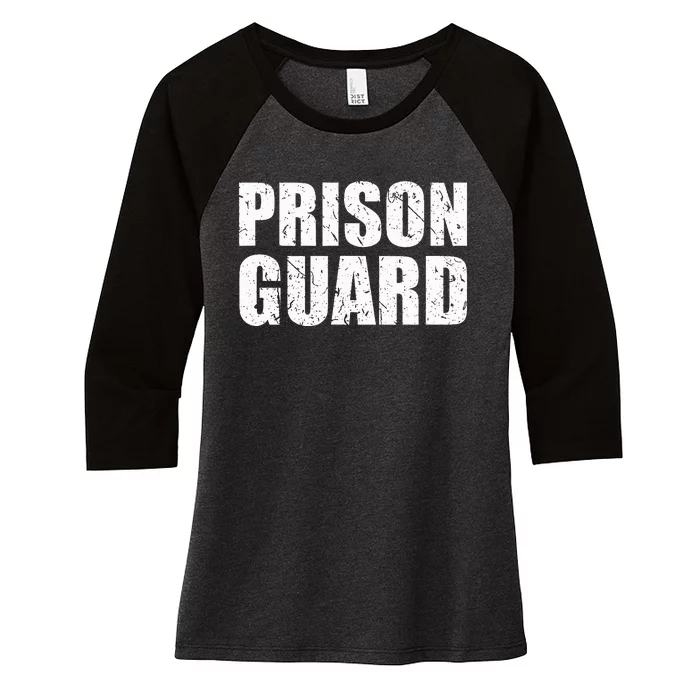 Prison Guard Costume Jail Corrections Women's Tri-Blend 3/4-Sleeve Raglan Shirt