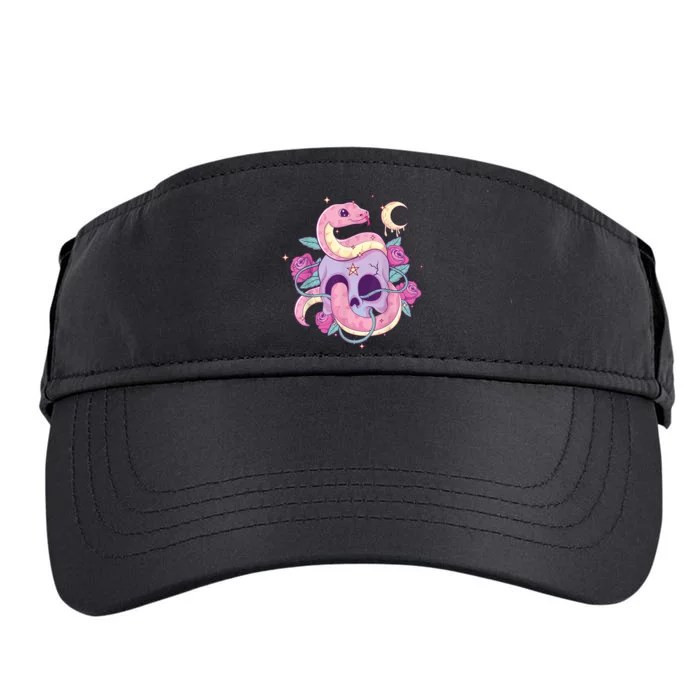 Pastel Goth Creepy Skull Serpent Snake Kawaii Emo Nu Goth Adult Drive Performance Visor