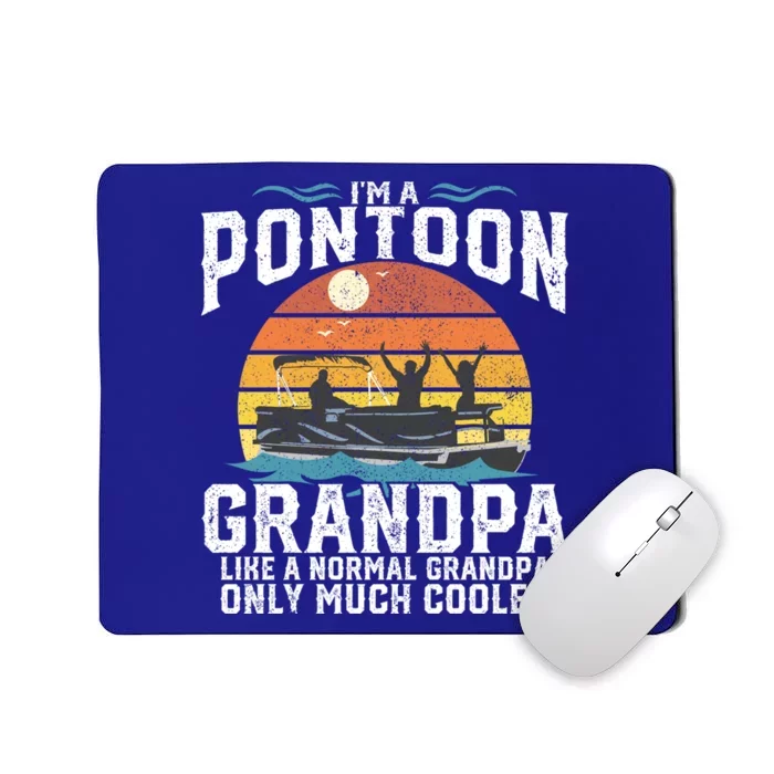 Pontoon Grandpa Captain Retro Funny Boating Fathers Day Gift Mousepad