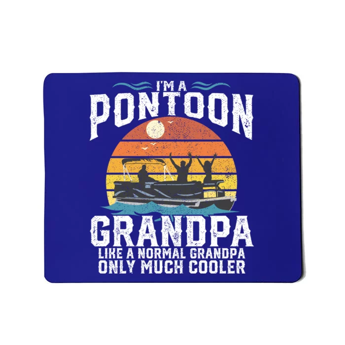 Pontoon Grandpa Captain Retro Funny Boating Fathers Day Gift Mousepad