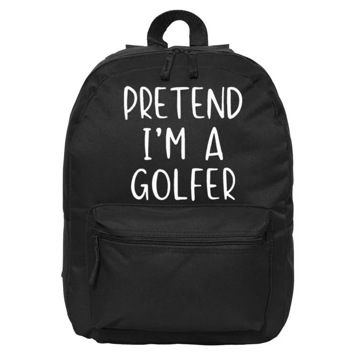 Pretend Golfer Costume Halloween Simple Funny Golfing Golf 16 in Basic Backpack