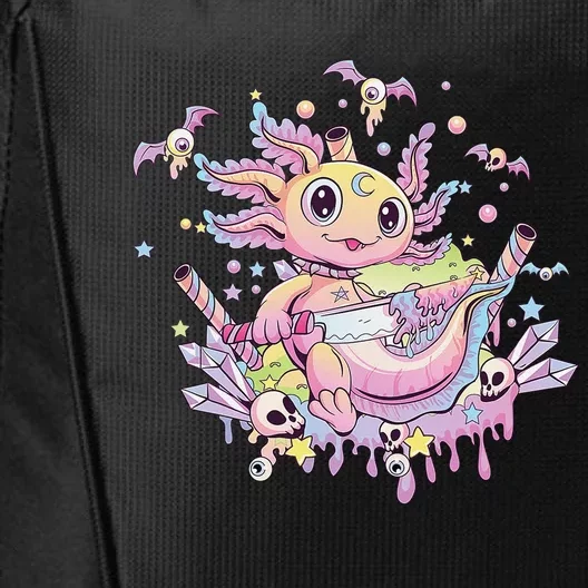 Pastel Goth Cute Creepy Axolotl Gothic Kawaii Menhera Wiccan City Backpack