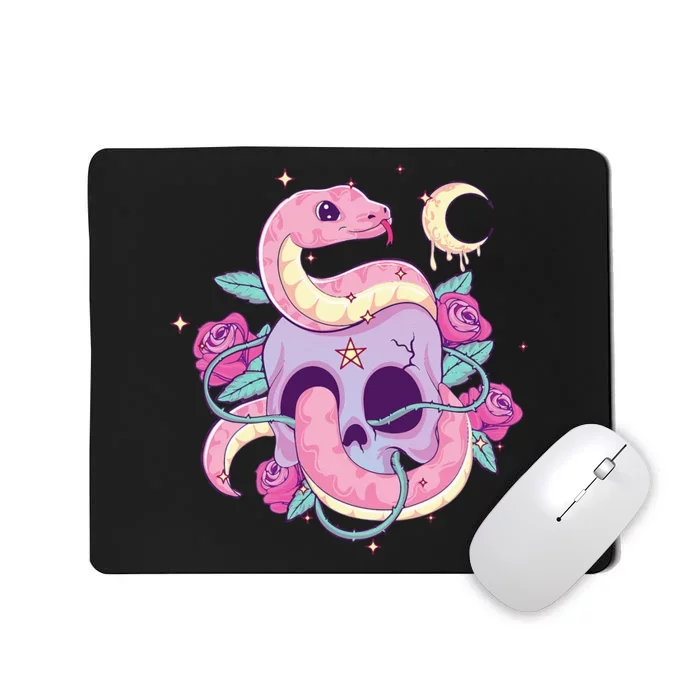 Pastel Goth Creepy Skull Serpent Snake Kawaii Emo Nu Goth Mousepad