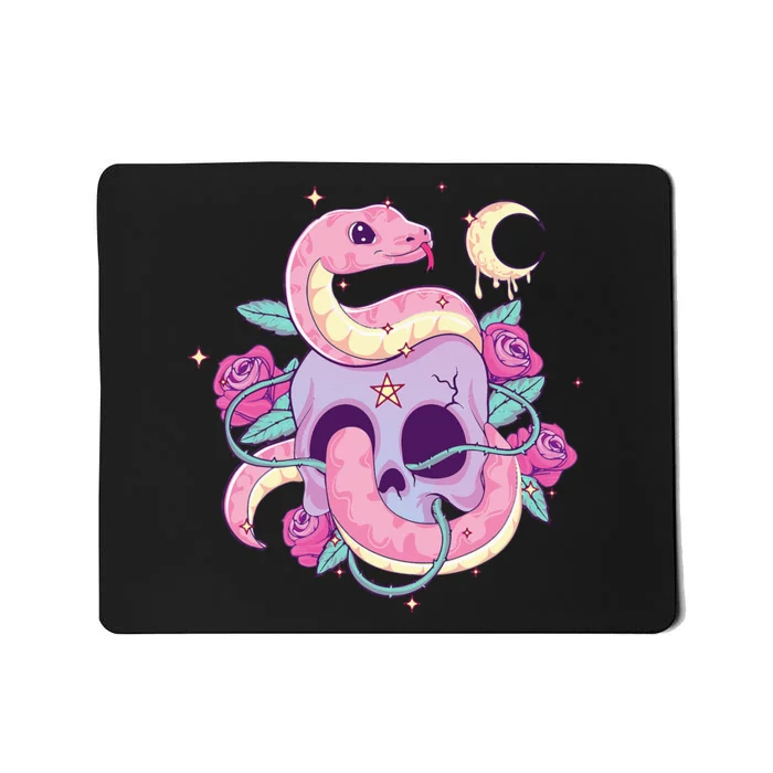 Pastel Goth Creepy Skull Serpent Snake Kawaii Emo Nu Goth Mousepad