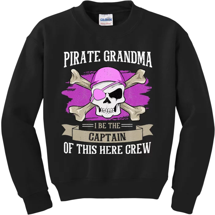 Pirate Grandma Caribbean Captain Grandmother Pirate Kids Sweatshirt