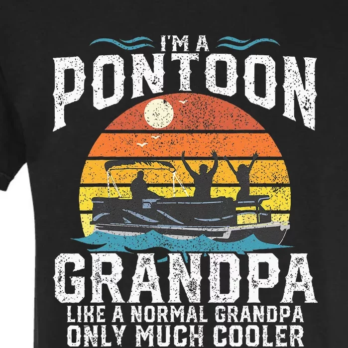 Pontoon Grandpa Captain Retro Funny Boating Fathers Day Gift Garment-Dyed Heavyweight T-Shirt