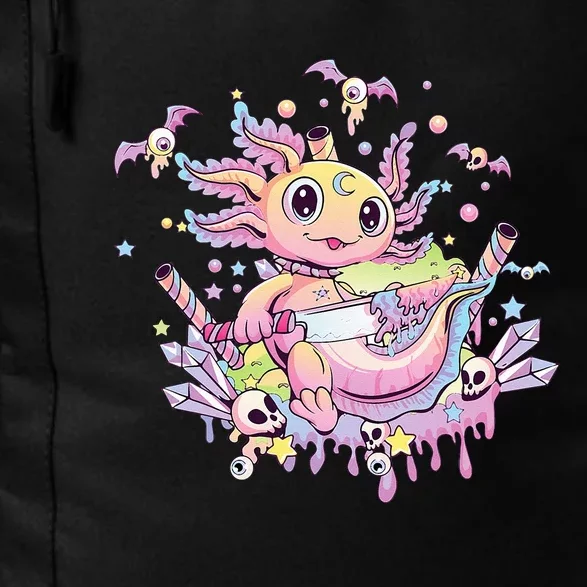 Pastel Goth Cute Creepy Axolotl Gothic Kawaii Menhera Wiccan Daily Commute Backpack