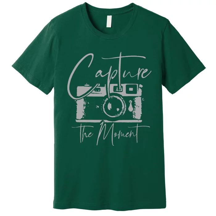 Photographer Gift Capture The Moment Vintage Camera Premium T-Shirt