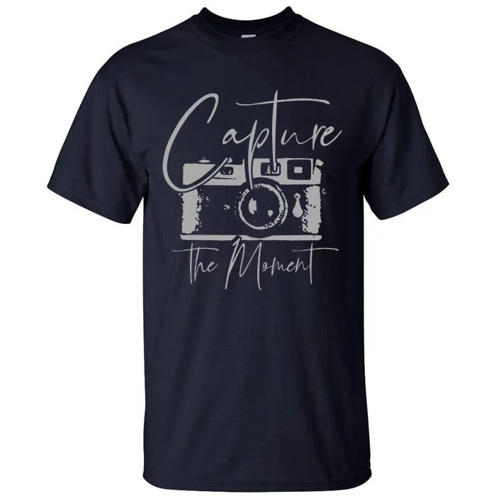 Photographer Gift Capture The Moment Vintage Camera Tall T-Shirt