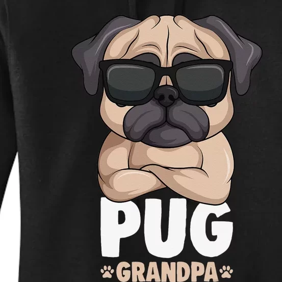 Pug Grandpa Dog Women's Pullover Hoodie