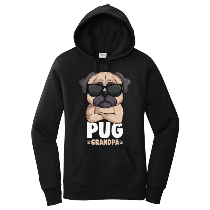 Pug Grandpa Dog Women's Pullover Hoodie