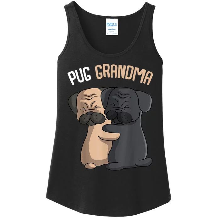 Pug Grandma Dog Mom Lover Owner Women Ladies Essential Tank