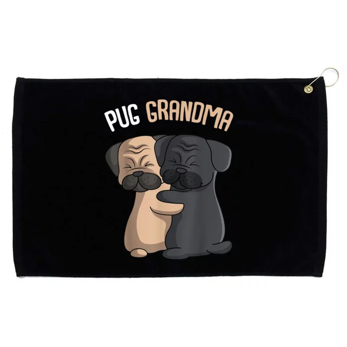 Pug Grandma Dog Mom Lover Owner Women Grommeted Golf Towel