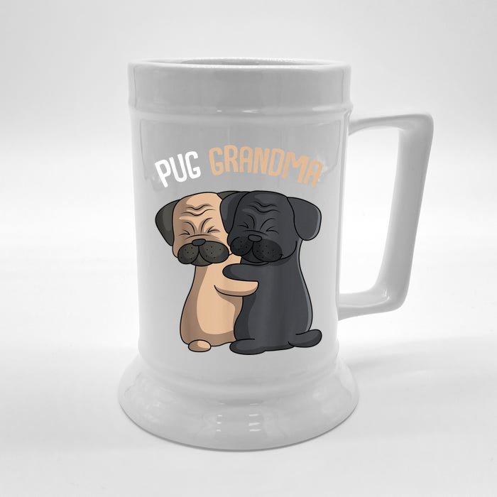 Pug Grandma Dog Mom Lover Owner Women Front & Back Beer Stein