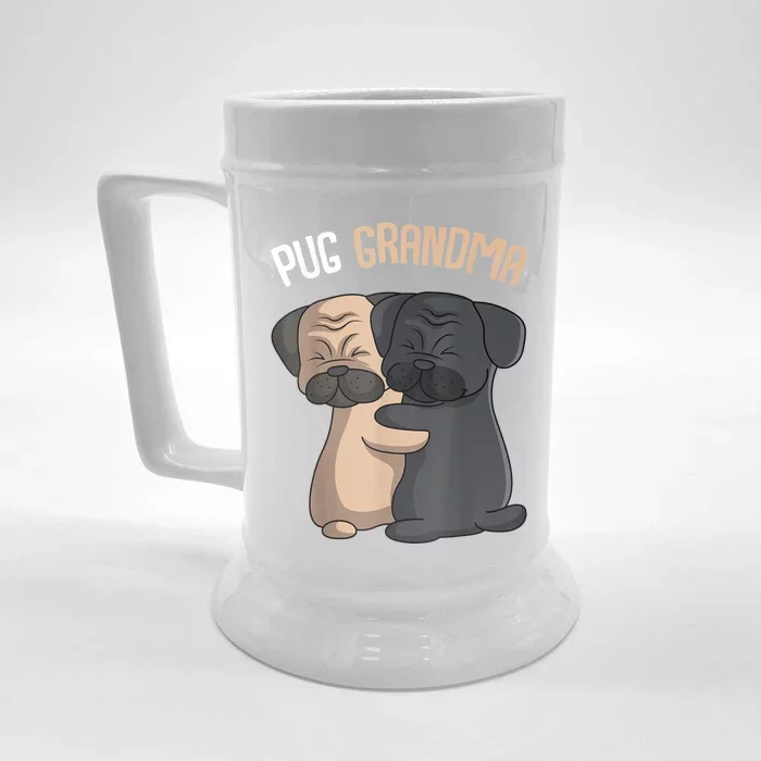 Pug Grandma Dog Mom Lover Owner Women Front & Back Beer Stein