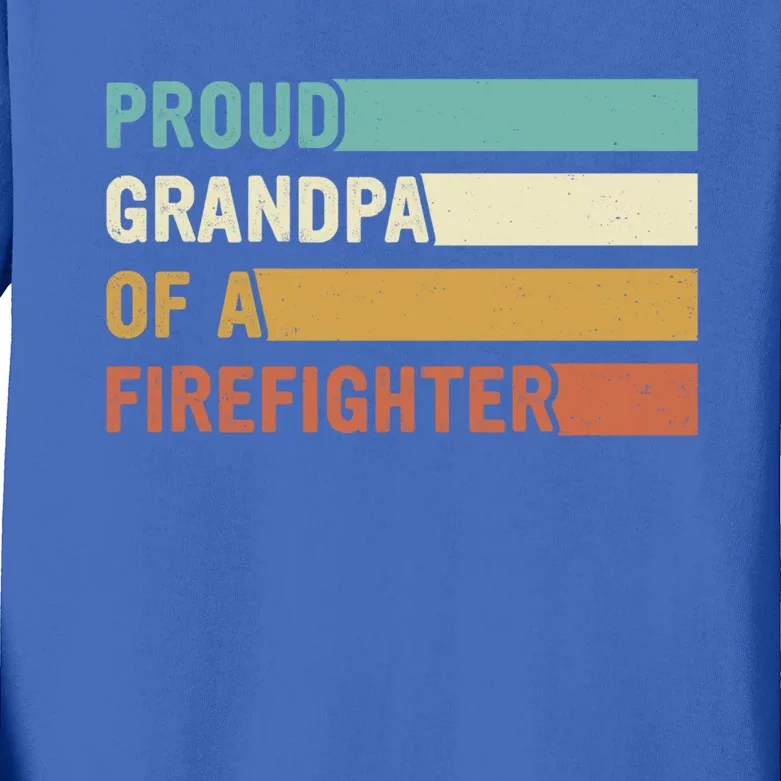 Proud Grandpa Design Firefighter Grandpa Gift Kids Long Sleeve Shirt