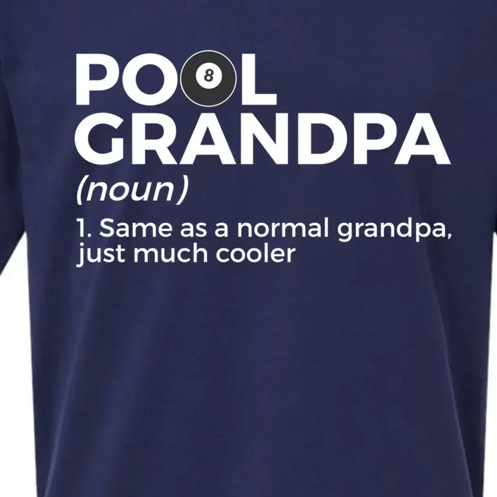 Pool Grandpa Definition Funny Billiards Gift Sueded Cloud Jersey T-Shirt