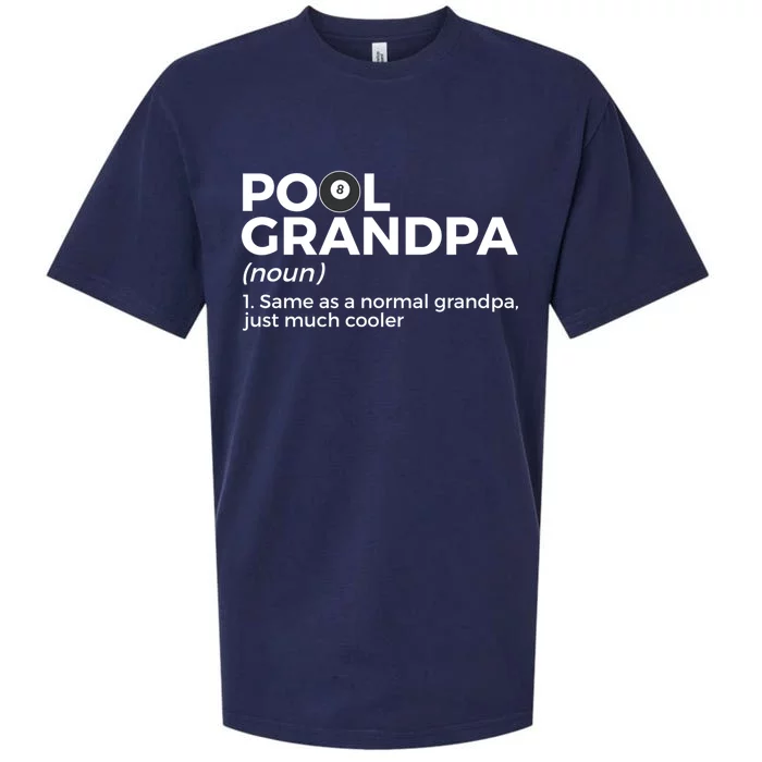 Pool Grandpa Definition Funny Billiards Gift Sueded Cloud Jersey T-Shirt