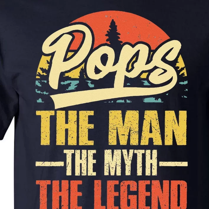 POPS GRANDPA DAD BIRTHDAY Fathers Day Funny Legend Tall T-Shirt