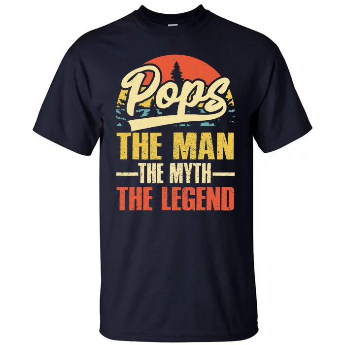 POPS GRANDPA DAD BIRTHDAY Fathers Day Funny Legend Tall T-Shirt