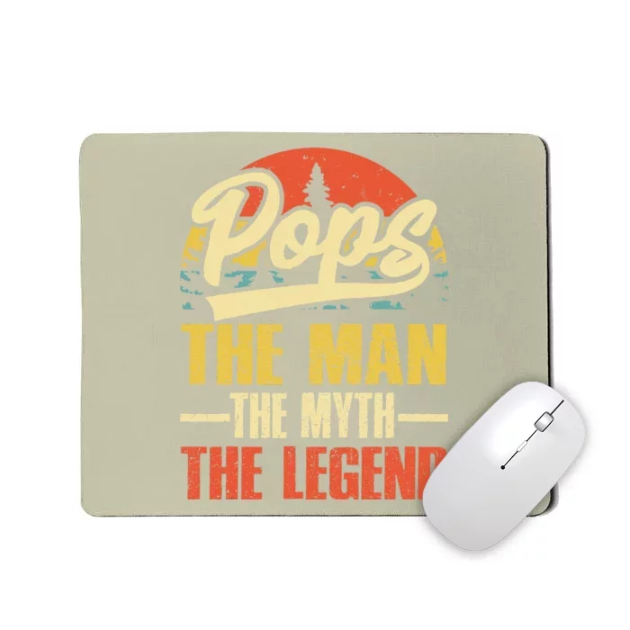 POPS GRANDPA DAD BIRTHDAY Fathers Day Funny Legend Mousepad