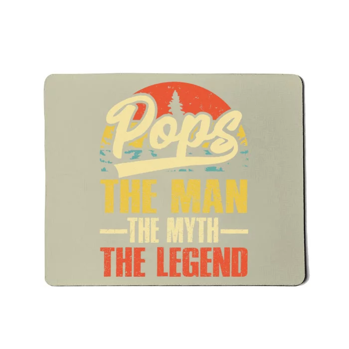 POPS GRANDPA DAD BIRTHDAY Fathers Day Funny Legend Mousepad