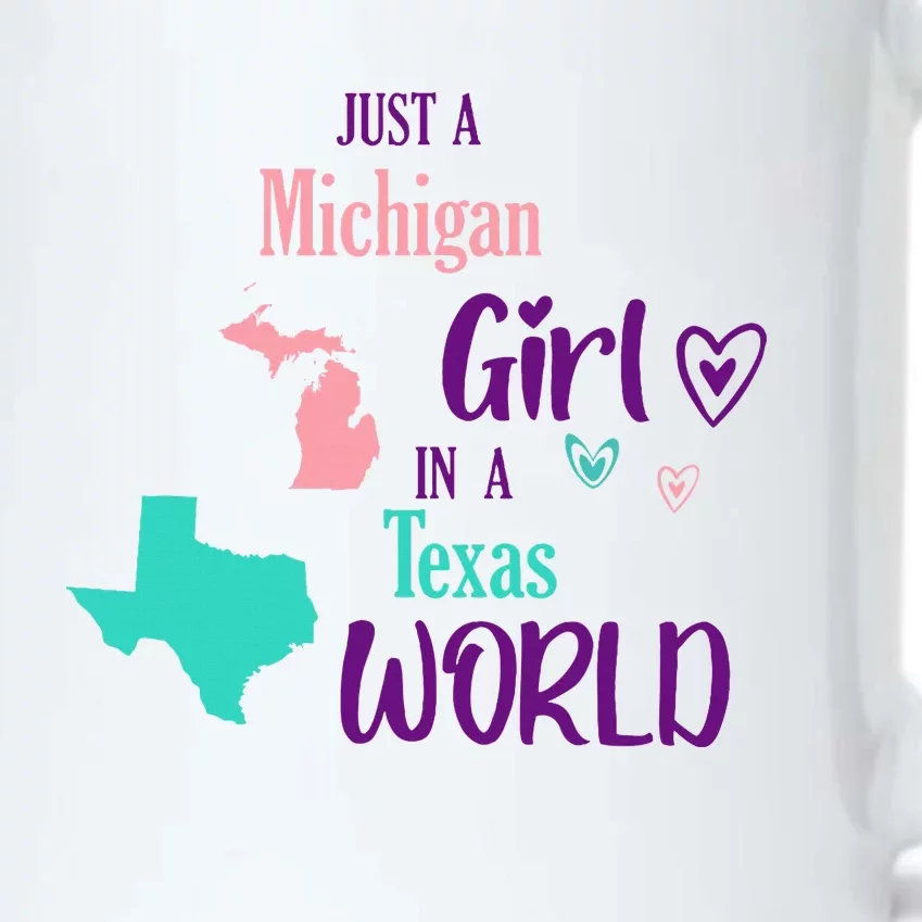 Proud Girl Design Just A Michigan Girl In A Texas World Black Color Changing Mug