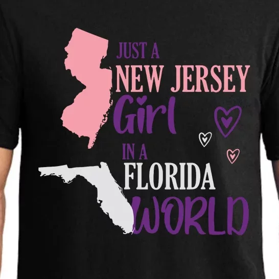 Proud Girl Design Just A New Jersey Girl In A Florida World Pajama Set