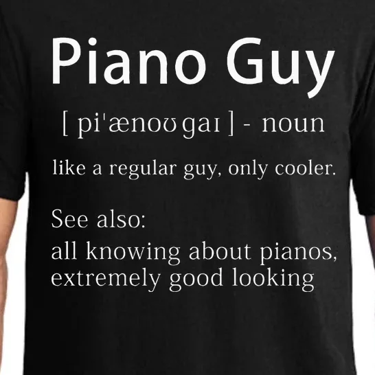 Piano Guy Definition Funny Pianist Music Notes Musician Gag Pajama Set