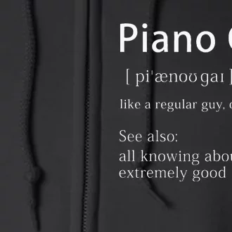 Piano Guy Definition Funny Pianist Music Notes Musician Gag Full Zip Hoodie