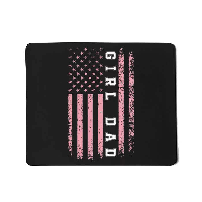 Proud Girl Dad Vintage Pink Flag Father's Day Gift Mousepad