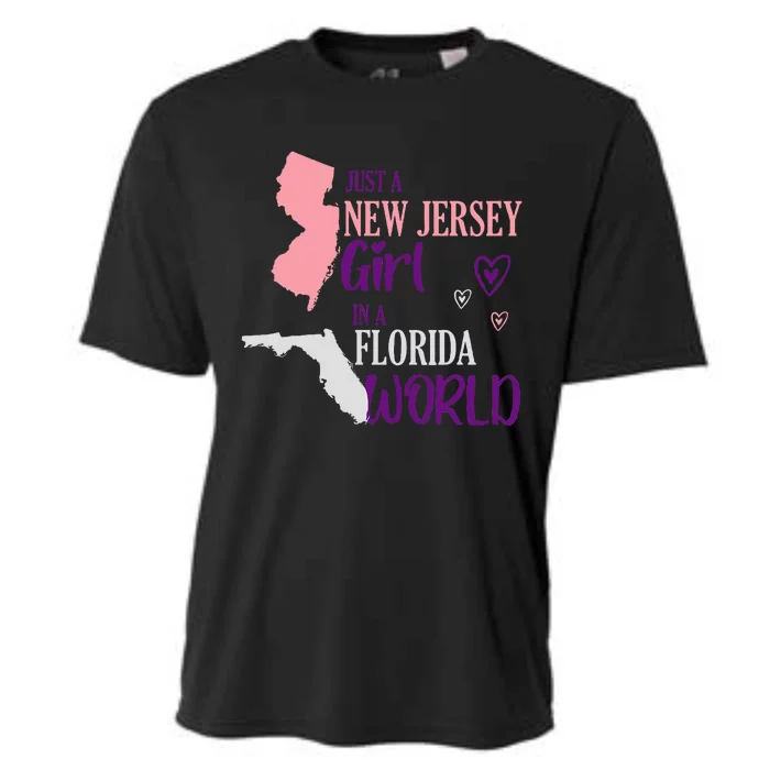 Proud Girl Design Just A New Jersey Girl In A Florida World Cooling Performance Crew T-Shirt