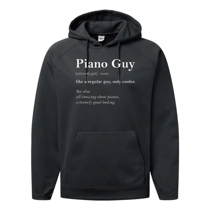 Piano Guy Definition Piano Player Performance Fleece Hoodie