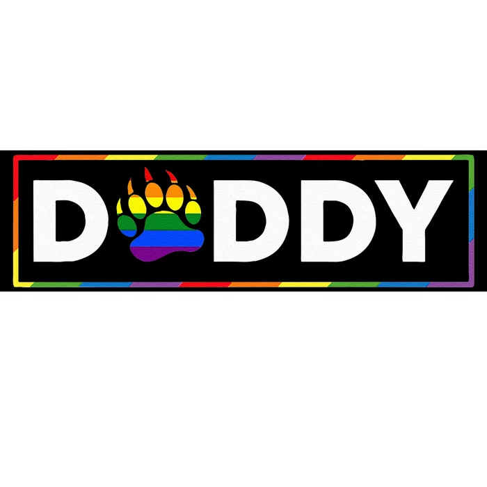 Proud Gay Daddy Bear Paw Pride Rainbow LGBTQ Dad Fathers Day Bumper Sticker