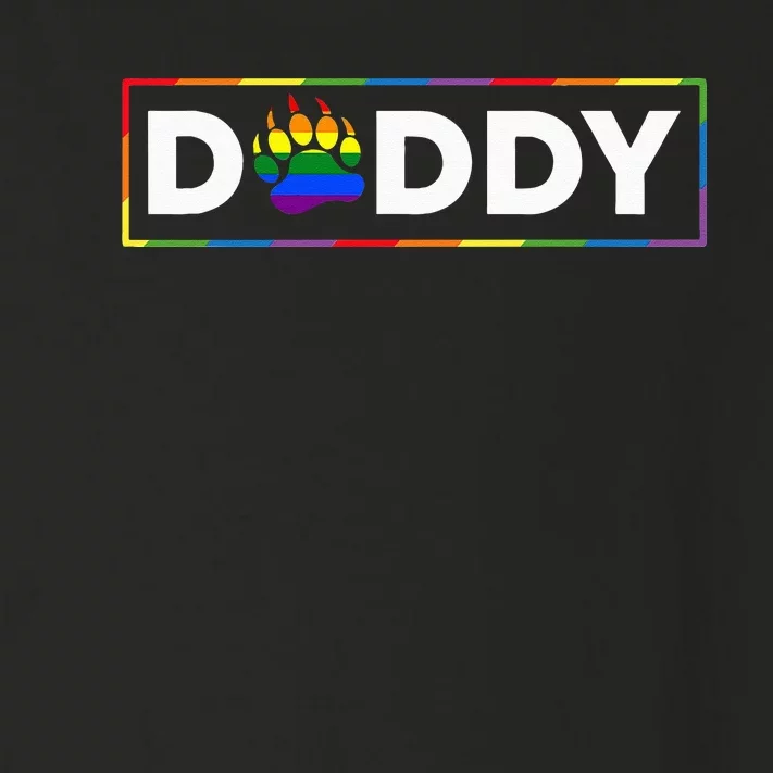 Proud Gay Daddy Bear Paw Pride Rainbow LGBTQ Dad Fathers Day Toddler Long Sleeve Shirt