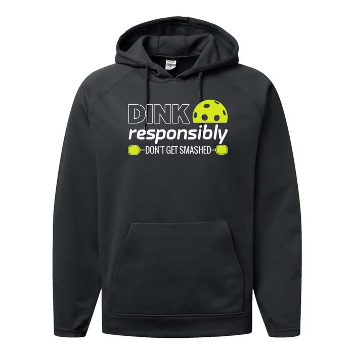 Pickleball Grandma Dink Responsibly Funny Player Performance Fleece Hoodie