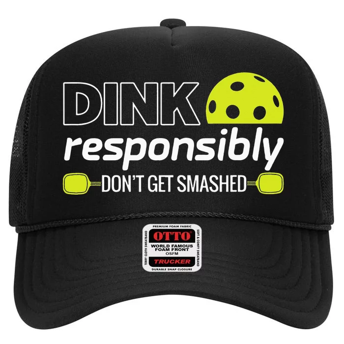 Pickleball Grandma Dink Responsibly Funny Player High Crown Mesh Trucker Hat