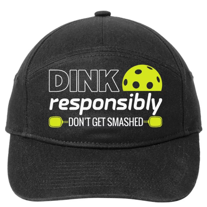 Pickleball Grandma Dink Responsibly Funny Player 7-Panel Snapback Hat