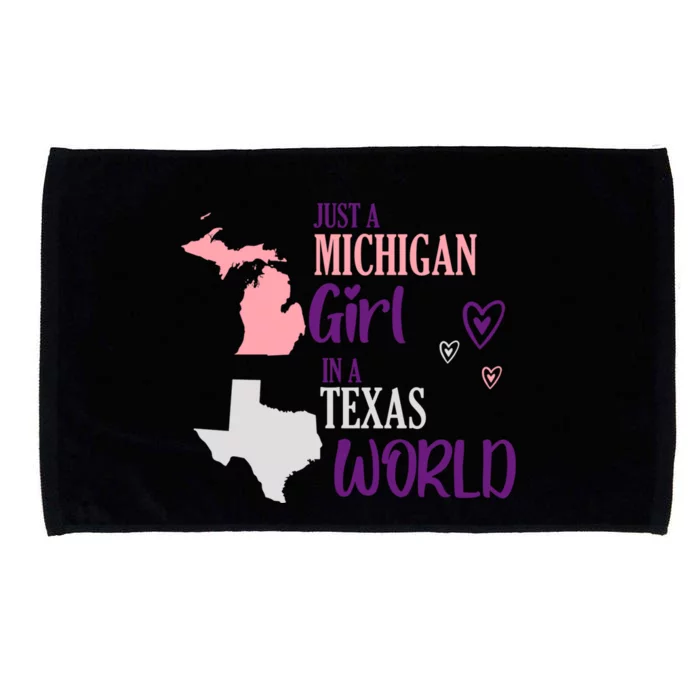 Proud girl Design Just a Michigan Girl in a Texas World Microfiber Hand Towel