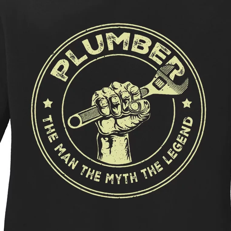 Plumbing Graphic Design Plumber Dad Ladies Long Sleeve Shirt