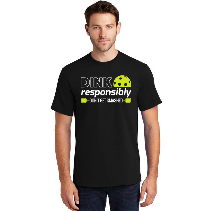 Pickleball Grandma Dink Responsibly Funny Player Tall T-Shirt