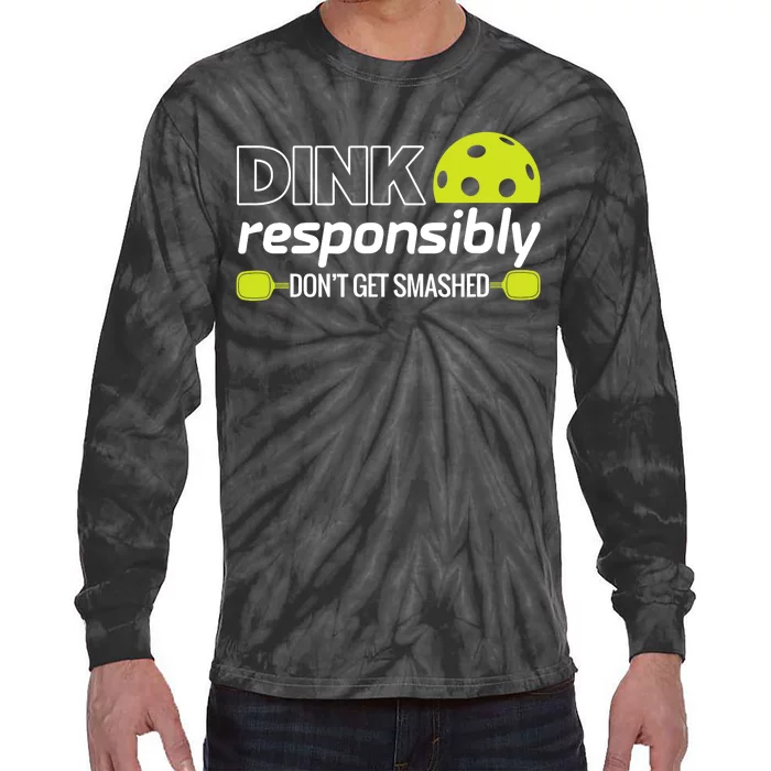 Pickleball Grandma Dink Responsibly Funny Player Tie-Dye Long Sleeve Shirt