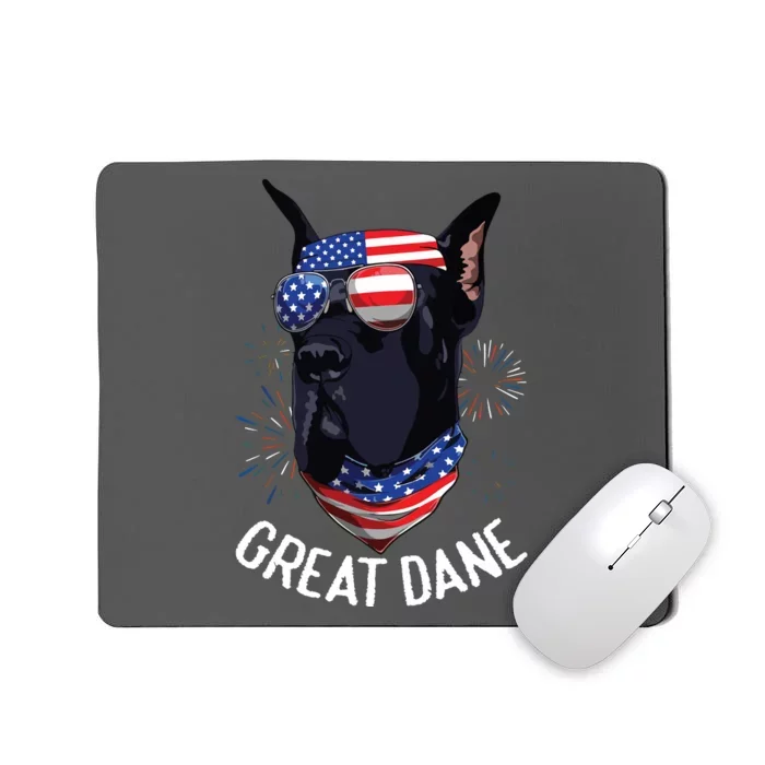 Patriotic Great Dane 4th Of July USA Funny Great Dane Mousepad