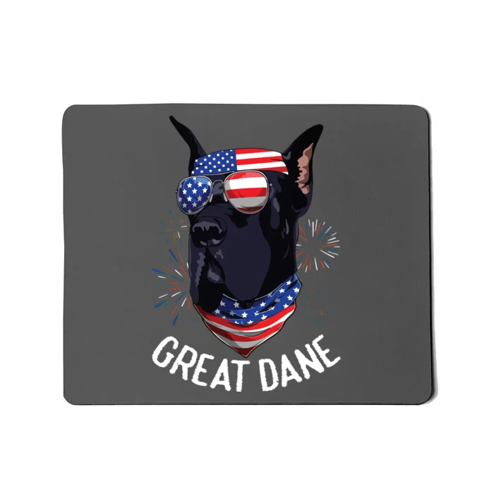 Patriotic Great Dane 4th Of July USA Funny Great Dane Mousepad