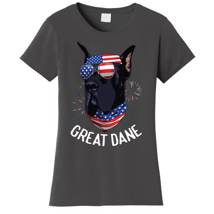 Patriotic Great Dane 4th Of July USA Funny Great Dane Women's T-Shirt